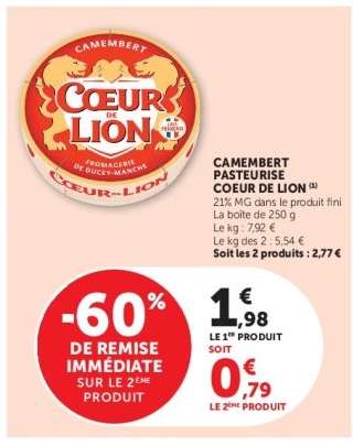 Camembert Pasteurisé Coeur de Lion
