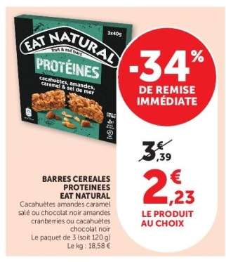 BARRES CEREALES PROTEINEES EAT NATURAL