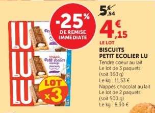 BISCUITS PETIT ÉCOLIER LU