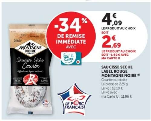 Saucisse Seche Label Rouge Montagne Noire