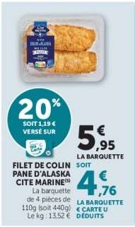Filet de Colin Pané d'Alaska Cité Marine
