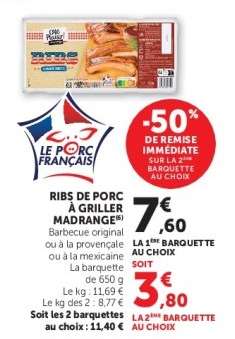 Ribs de porc à griller Madrange
