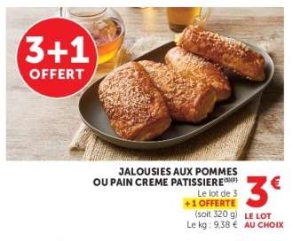 Jalousies aux pommes ou pain crème pâtissière
