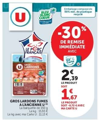 GROS LARDONS FUMÉS À L'ANCIENNE U
