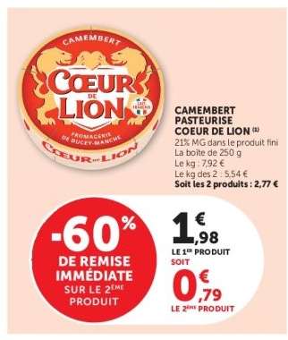 Camembert Pasteurisé Coeur de Lion