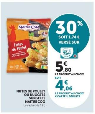 Frites de Poulet ou Nuggets Surgelés Maître Coq