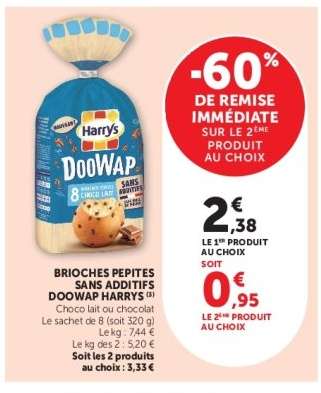 BRIOCHES PEPITES SANS ADDITIFS DOOWAP HARRYS