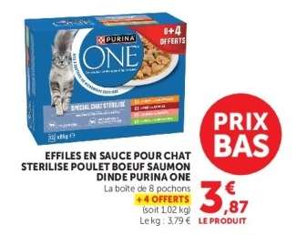 Effilés en sauce pour chat stérilisé poulet boeuf saumon dinde Purina One
