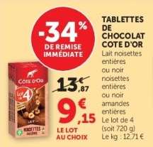 TABLETTES DE CHOCOLAT CÔTE D'OR