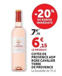 COTES DE PROVENCE AOP ROSE CAVALIER TERRE DE PROVENCE