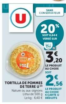 TORTILLA DE POMMES DE TERRE U