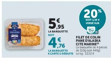 Filet de Colin Pané d'Alaska Cité Marine
