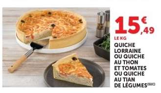 Quiche Lorraine ou Quiche au Thon et Tomates ou Quiche au Tian de Légumes