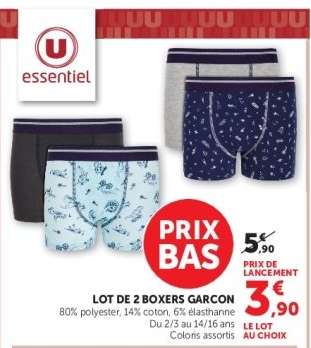 LOT DE 2 BOXERS GARÇON