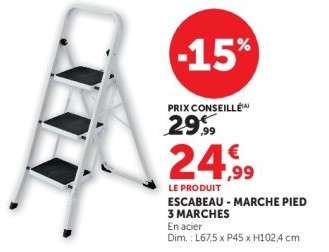 ESCABEAU - MARCHE PIED 3 MARCHES