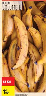 Banane plantain jaune