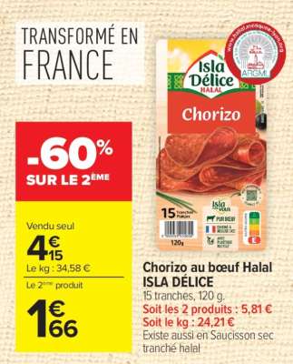 Chorizo au Boeuf Halal Isla Délice