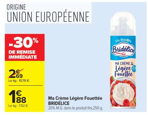 Ma Crème Légère Fouettée BRIDÉLICE