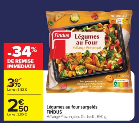 Légumes au four surgelés FINDUS