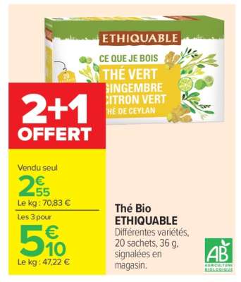 THÉ BIO "ETHIQUABLE"