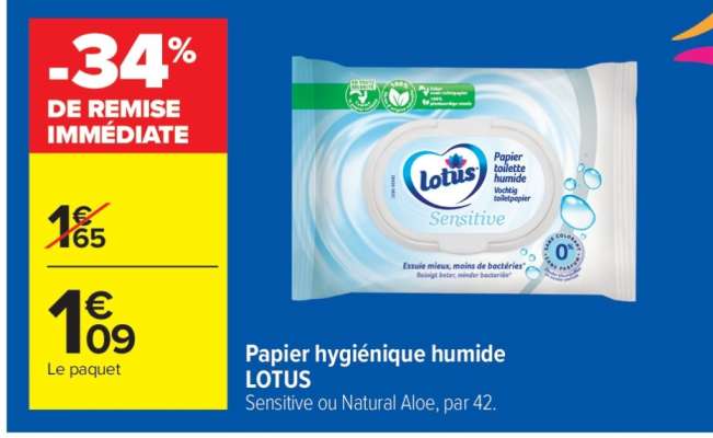 Papier hygiénique humide LOTUS