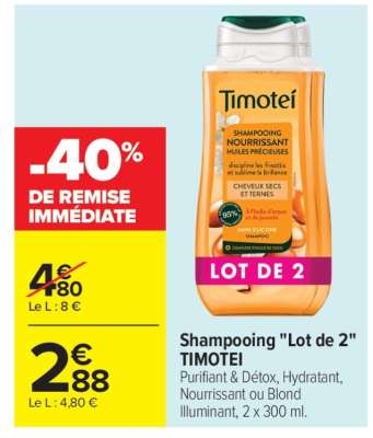 Shampooing "Lot de 2" TIMOTEI