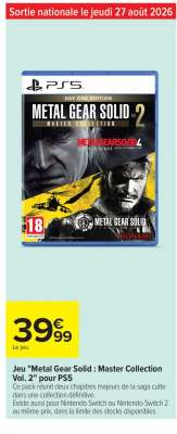 Jeu "Metal Gear Solid : Master Collection Vol. 2" pour PS5