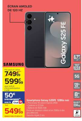 Smartphone Galaxy S25FE 128Go noir
