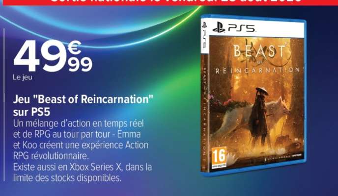 Jeu "Beast of Reincarnation" sur PS5