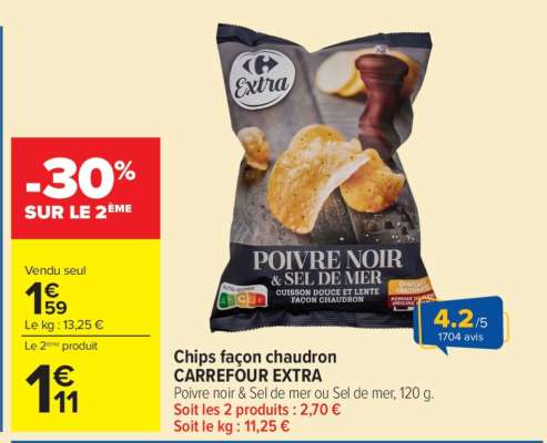 Chips façon chaudron CARREFOUR EXTRA