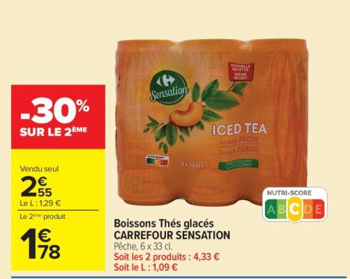 Boissons Thés glacés CARREFOUR SENSATION