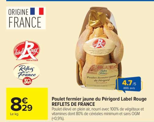 Poulet fermier jaune du Périgord Label Rouge REFLETS DE FRANCE