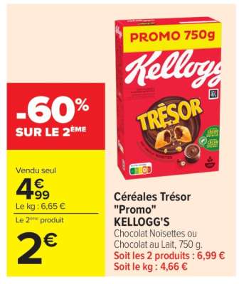 Céréales Trésor «Promo» KELLOGG’S