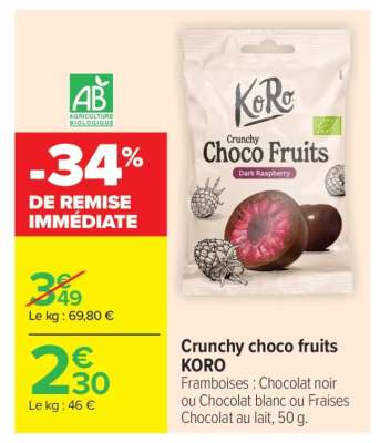 Crunchy choco fruits KORO