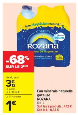 Eau Minérale Naturelle Gazeuse 'Rozana'