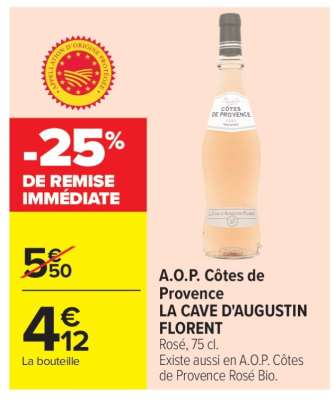 A.O.P. Côtes de Provence LA CAVE D'AUGUSTIN FLORENT