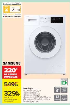Lave linge Samsung