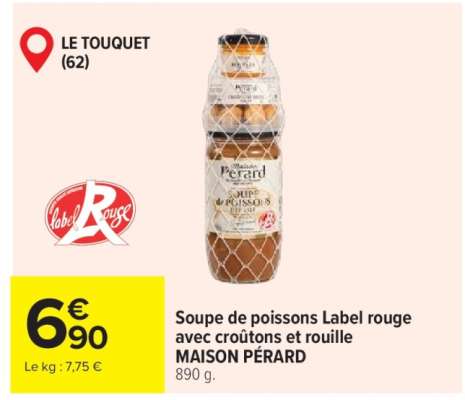 Soupe de poissons Label rouge avec croûtons et rouille MAISON PÉRARD