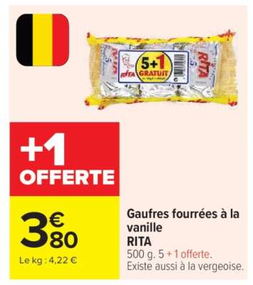 Gaufres fourrées à la vanille RITA