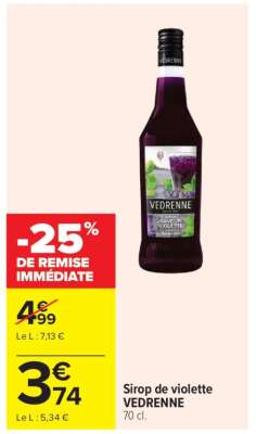 Sirop de violette VEDRENNE