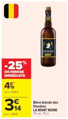 Bière blonde des Flandres LA MONT NOIRE