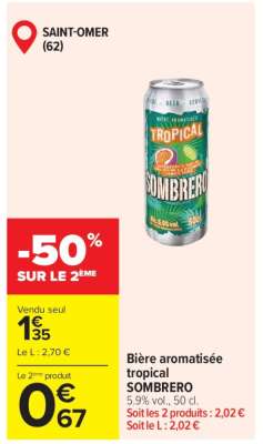 Bière aromatisée tropical SOMBRERO