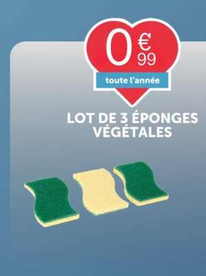 LOT DE 3 ÉPONGES VÉGÉTALES