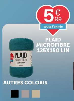 PLAID MICROFIBRE 125X150 LIN
