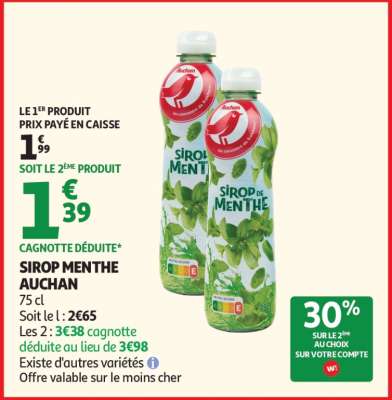 SIROP MENTHE AUCHAN