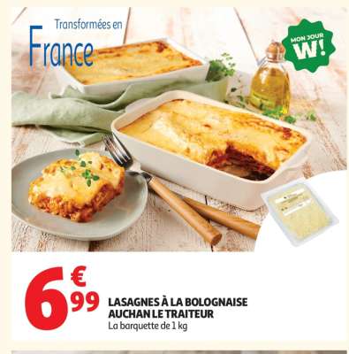 Lasagnes À La Bolognaise Auchan Le Traiteur