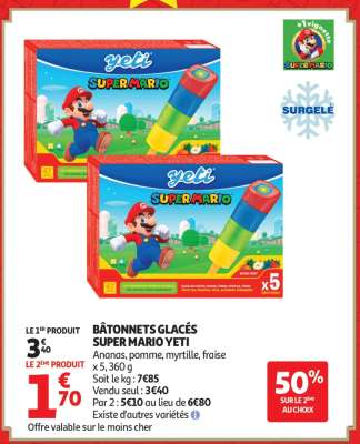 Bâtonnets glacés Super Mario Yéti