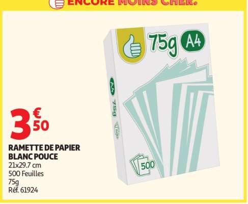 RAMETTE DE PAPIER BLANC POUCE