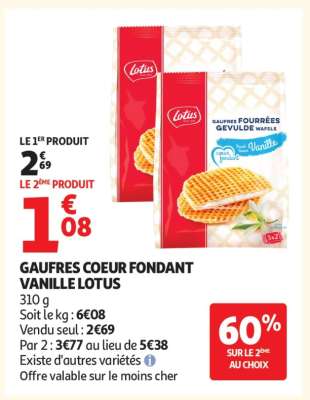 GAUFRES COEUR FONDANT VANILLE LOTUS
