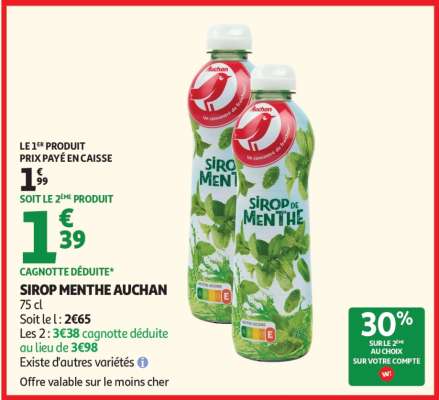 SIROP MENTHE AUCHAN